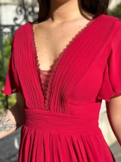 Shop Robe longue Pia Cerise Collection Cérémonie