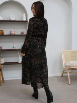 Clearance Robe longue Zelie Noir Robes