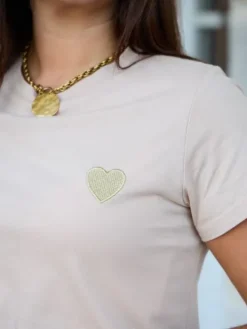 Sale Tee shirt Léopoldine Beige/Or Tops & Teeshirts