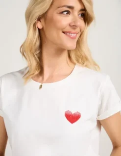 Discount Tee shirt Reina Blanc/Rouge Tops & Teeshirts
